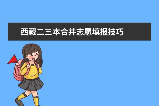 西藏二三本合并志愿填报技巧