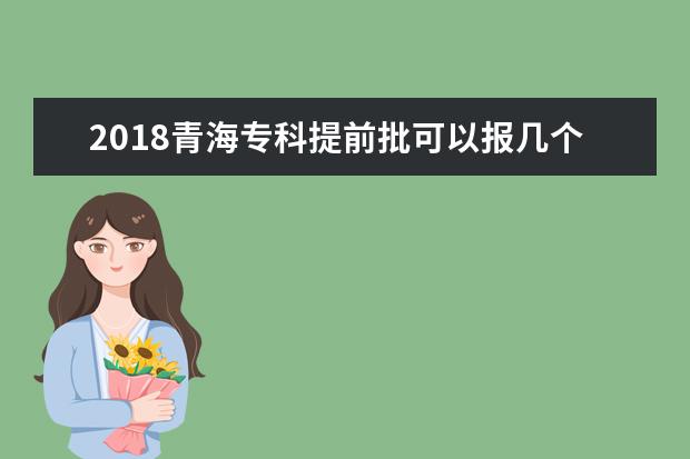 2018青海专科提前批可以报几个学校