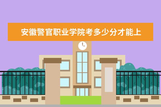 安徽警官职业学院考多少分才能上