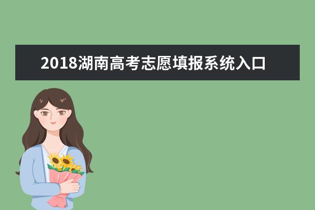 2018湖南高考志愿填报系统入口