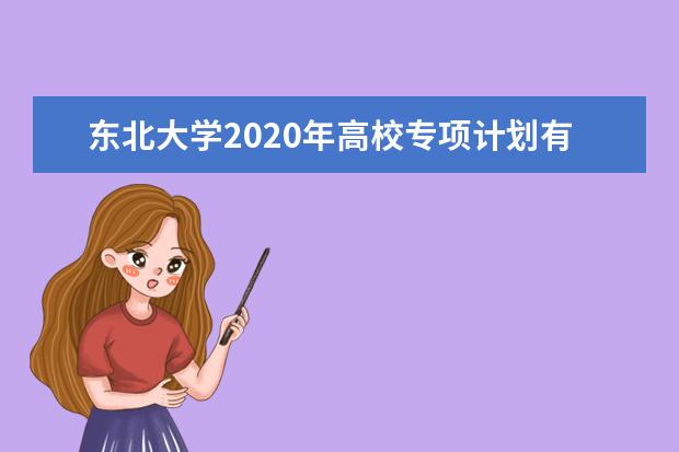 东北大学2020年高校专项计划有什么专业？