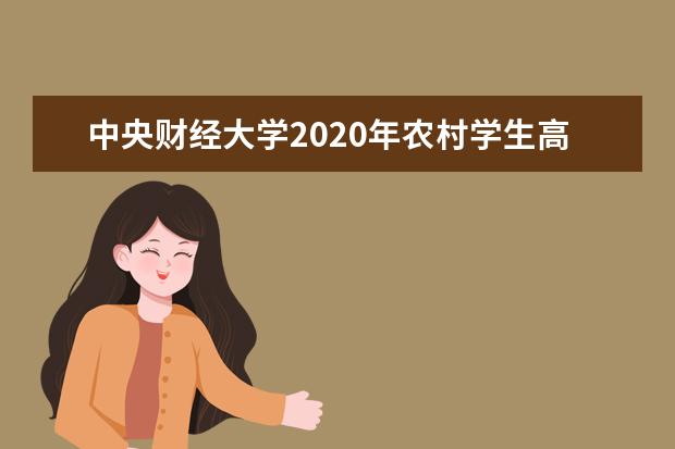 中央财经大学2020年农村学生高校专项计划招生测试在什么时候？