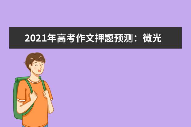 2021年高考作文押题预测：微光闪耀，我们一起走过