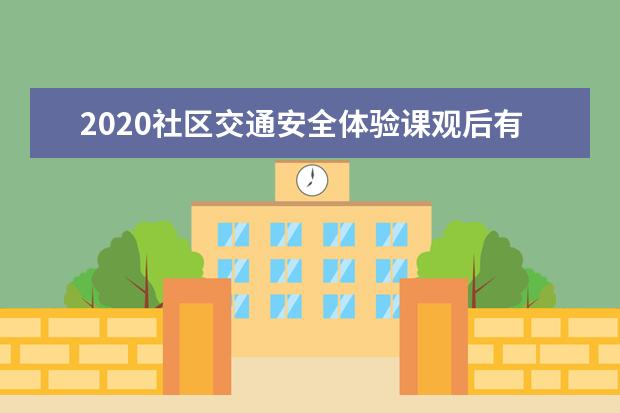 2020社区交通安全体验课观后有感心得