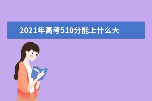 2021年高考510分能上什么大学