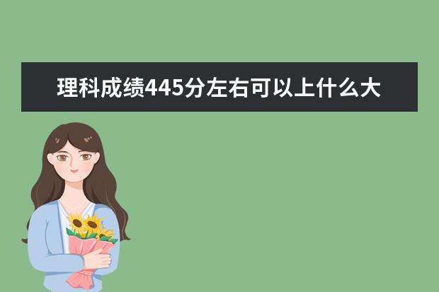 理科成绩445分左右可以上什么大学