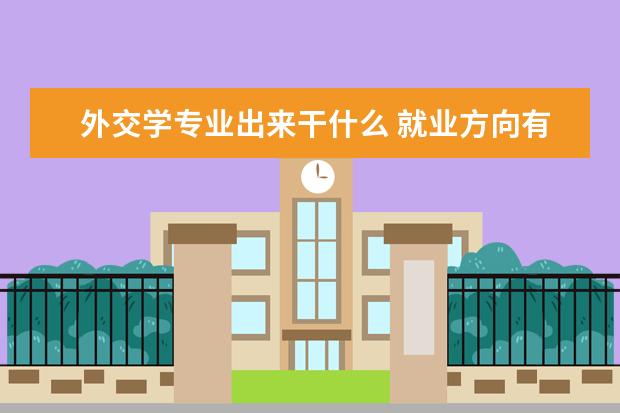 外交学专业出来干什么 就业方向有哪些