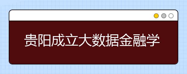 贵阳成立大数据金融学院