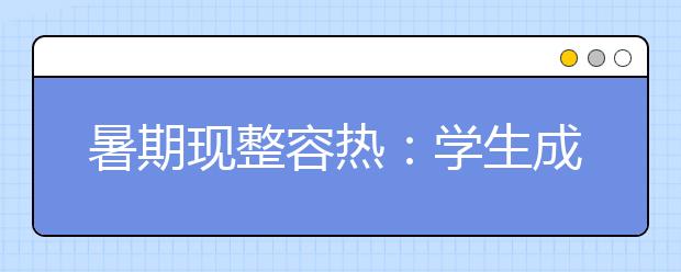 暑期现整容热：学生成主力军 有些一整就是