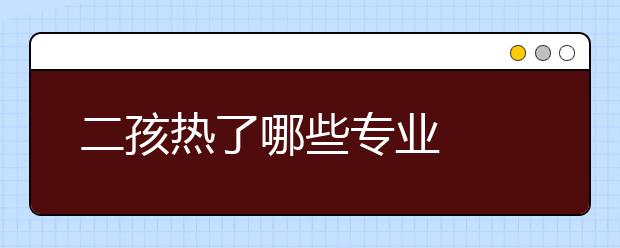 二孩热了哪些专业