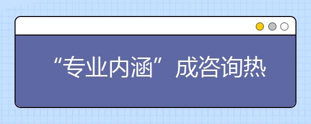 “专业内涵”成咨询热点