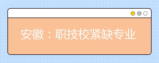 安徽：职技校紧缺专业毕业生到小微企业就业可获3000元补贴