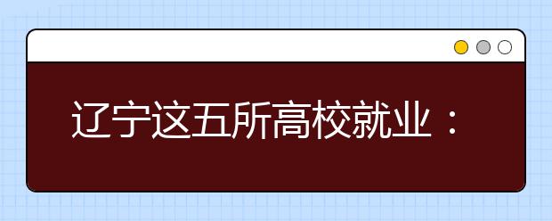 辽宁这五所高校就业：毕业生进企业就业比例最高