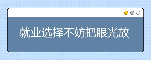 就业选择不妨把眼光放开些