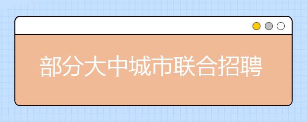 部分大中城市联合招聘高校毕业生