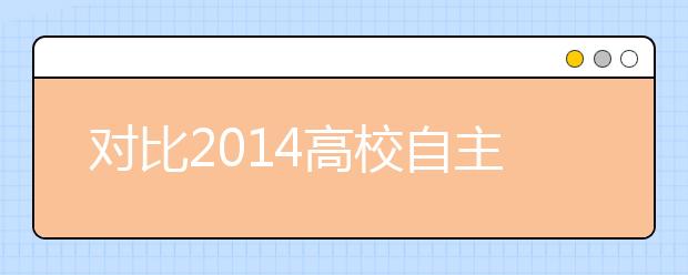 对比2014高校自主选拔三大联考