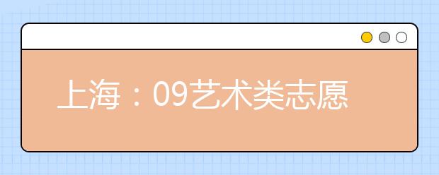 上海：09艺术类志愿不“平行” 美术类首划本科线