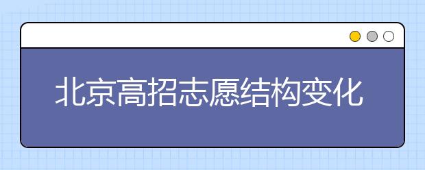 北京高招志愿结构变化及其影响