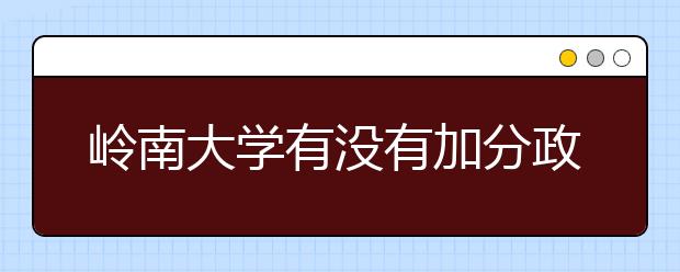 岭南大学有没有加分政策？