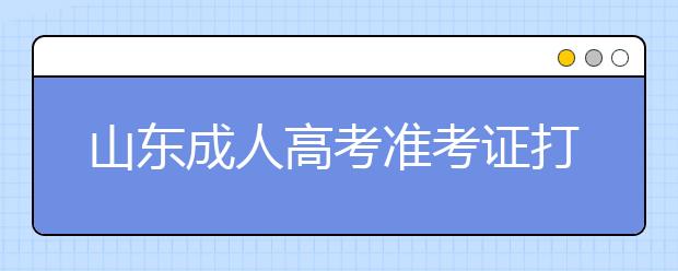 山东成人高考准考证打印时间