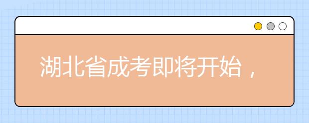 湖北省成考即将开始，充当“枪手”将从严处理