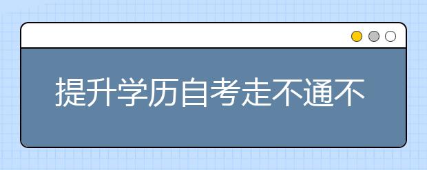 提升学历自考走不通不妨试试成人高考吧