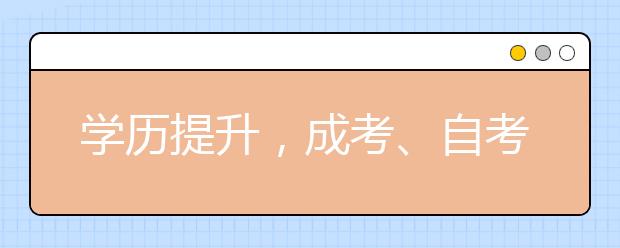 学历提升，成考、自考、电大、网大四种方式，你适合哪个？