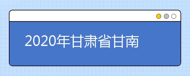 2020年甘肃省甘南藏族自治州成人高考报名官方网站