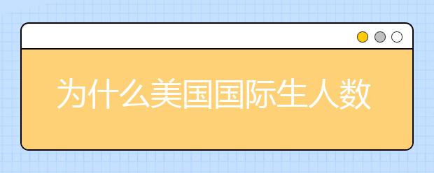 为什么美国国际生人数如此之高