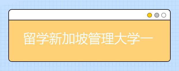 留学新加坡管理大学一年费用多少