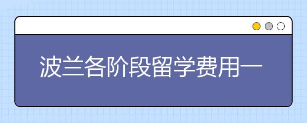 波兰各阶段留学费用一览表