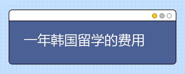 一年韩国留学的费用