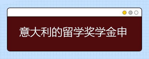 意大利的留学奖学金申请攻略