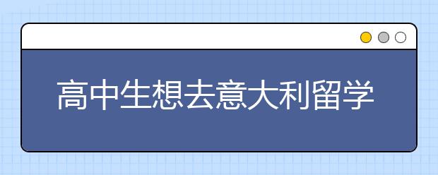 高中生想去意大利留学有哪些情况?