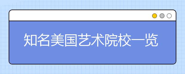 知名美国艺术院校一览（一）