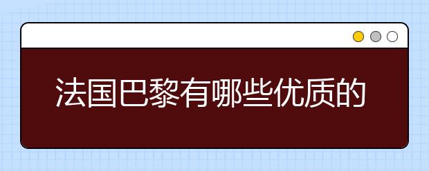 法国巴黎有哪些优质的院校