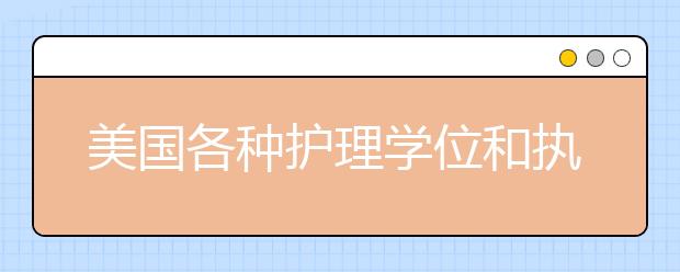 美国各种护理学位和执照的指南