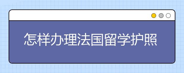 怎样办理法国留学护照