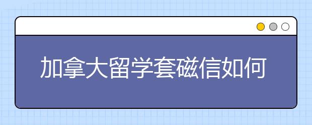 加拿大留学套磁信如何书写