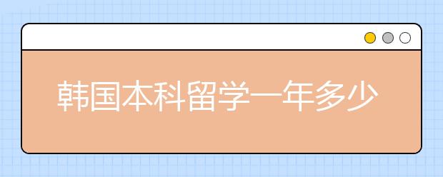 韩国本科留学一年多少钱