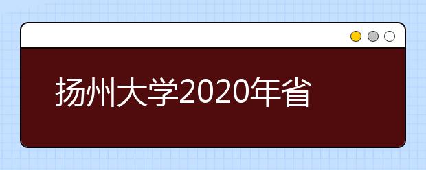 扬州大学2020年省外艺术类校考专业招生简章