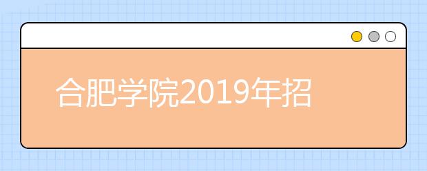 合肥学院2019年招生章程（含美术类）