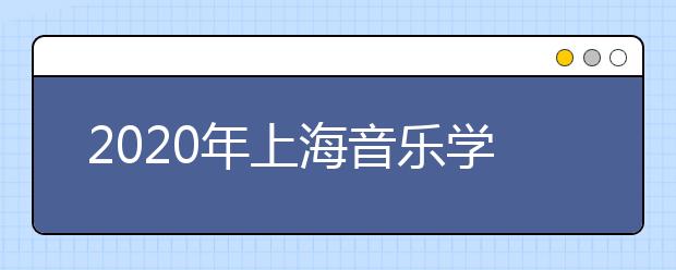 2020年上海音乐学院美术类本科专业招生计划