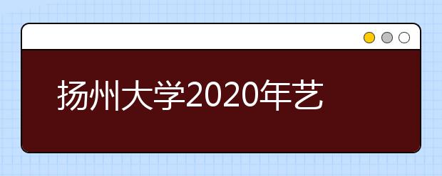 扬州大学2020年艺术类校考专业拟招生计划