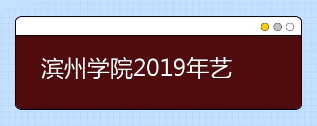 滨州学院2019年艺术类分省招生计划