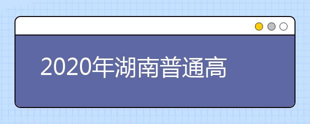 2020年湖南普通高校艺术类专业招生分五个批次录取