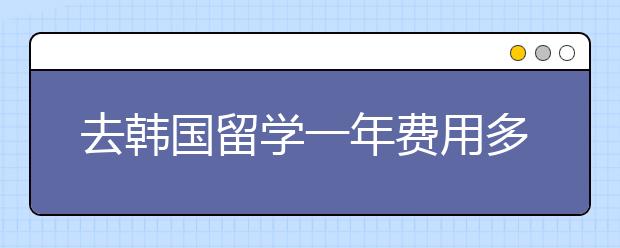 去韩国留学一年费用多少