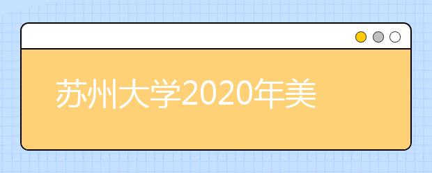 苏州大学2020年美术设计类专业对文化成绩要求