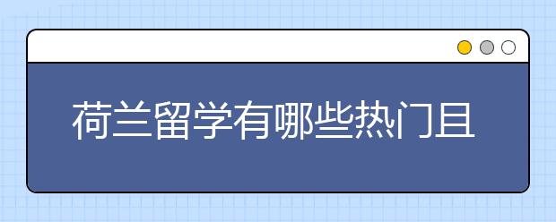 荷兰留学有哪些热门且含金量高的专业