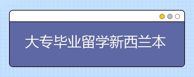 大专毕业留学新西兰本科申请攻略